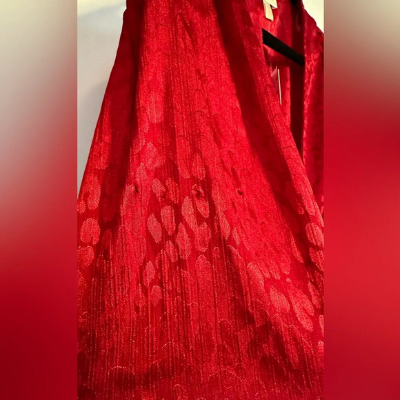 NWT MICHAEL Michael Kors Cheetah Jacquard Midi Wrap Dress Crimson XS - Picture 11 of 12